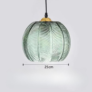 Botanical Pendant Lamp – Modern Glass Lamp With Green Leaf Pendant & Ambient Light