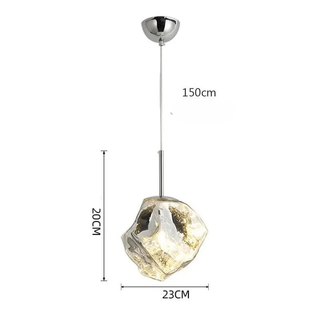 Aurora Nordica Pendant – Adjustable Height Suspension Light With Amber Glass Shade