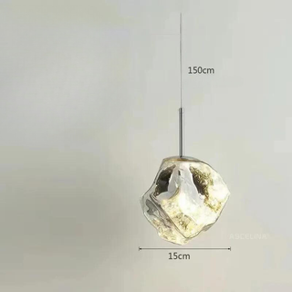 Aurora Nordica Pendant – Adjustable Height Suspension Light With Amber Glass Shade