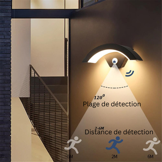 Outdoor Wall Light – Aluminum Wall Lamp with Motion Sensor Lighting, Water-Resistant Design