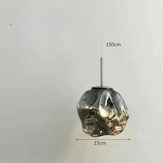 Aurora Nordica Pendant – Adjustable Height Suspension Light With Amber Glass Shade