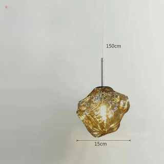 Aurora Nordica Pendant – Adjustable Height Suspension Light With Amber Glass Shade