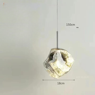Aurora Nordica Pendant – Adjustable Height Suspension Light With Amber Glass Shade