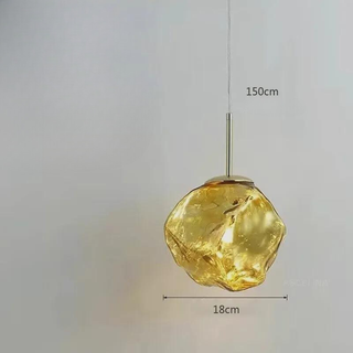 Aurora Nordica Pendant – Adjustable Height Suspension Light With Amber Glass Shade