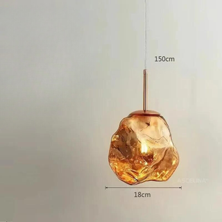 Aurora Nordica Pendant – Adjustable Height Suspension Light With Amber Glass Shade