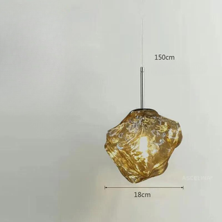 Aurora Nordica Pendant – Adjustable Height Suspension Light With Amber Glass Shade