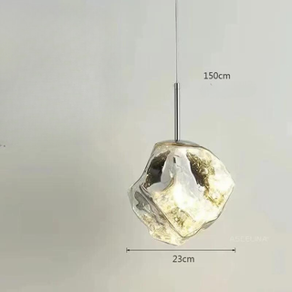 Aurora Nordica Pendant – Adjustable Height Suspension Light With Amber Glass Shade