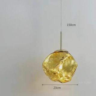 Aurora Nordica Pendant – Adjustable Height Suspension Light With Amber Glass Shade