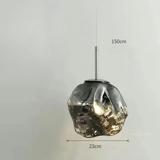 Aurora Nordica Pendant – Adjustable Height Suspension Light With Amber Glass Shade