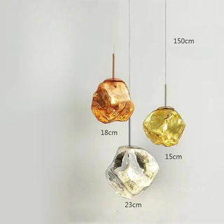 Aurora Nordica Pendant – Adjustable Height Suspension Light With Amber Glass Shade