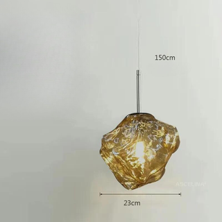 Aurora Nordica Pendant – Adjustable Height Suspension Light With Amber Glass Shade