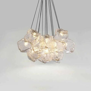 Designer Chandelier – Modern Frosted Glass Light With Soft Ambient LED Lighting
