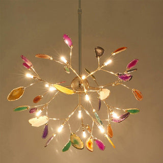 Metal frame agate chandelier Nordic luxury ceiling light