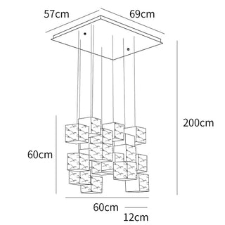 Lámpara colgante geométrica moderna – Lámpara de techo artística con pantalla de alabastro blanco