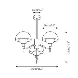 Cream modern mushroom chandelier side — white elegant bedroom warm