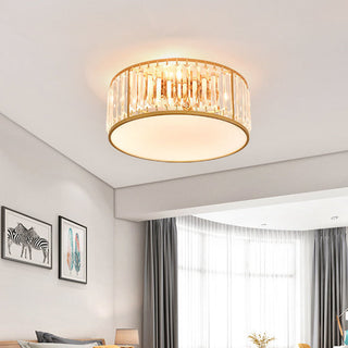 Antique iron ceiling light with crystal elegance, classic vintage