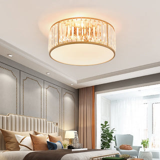 Antique iron ceiling lamp illuminated, crystal elegance vintage