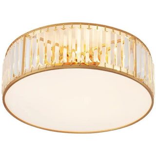 Classic antique iron ceiling lamp with crystals, elegant vintage