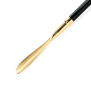 24K gold-plated aquamarine crystal gift box long handle handmade Italian luxury shoehorn detail