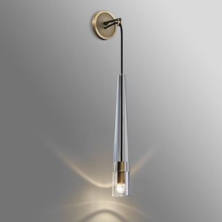 Black gold modern hanging wall sconce ambient — metal