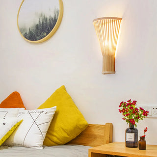 Bamboo Wall Lamp – Scandinavian LED Light | Warm Amber Bedroom Lighting