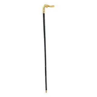 24K gold snake handle elegant men's Italian luxury walking cane close-up