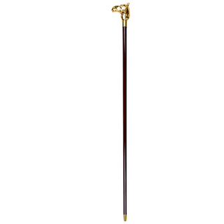 Camel handle 24K gold beechwood handcrafted Italian walking stick detail