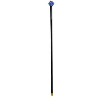 24K gold sapphire handle collectible Italian luxury walking cane close-up