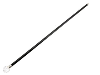 Swarovski crystal knob silver plated formal Italian luxury walking cane side view