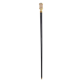 Crystal embellished gold-plated handle Italian artisan walking stick close-up