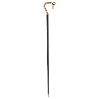 Crystal 24K gold handle handcrafted Italian walking stick close-up