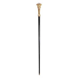 24K gold crystal handle Italian handcrafted luxury walking stick close-up
