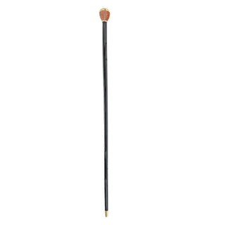 24K gold handle sapphire crystal elegant men's Italian luxury walking cane close-up