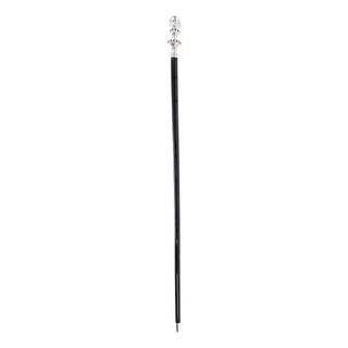 Silver plated crystal handle Italian handcrafted luxury walking cane detail