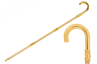 Swarovski crystal encrusted 24K gold plated handmade Italian luxury walking cane front view