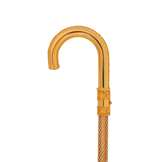 Swarovski crystal encrusted 24K gold plated handmade Italian luxury walking cane side view