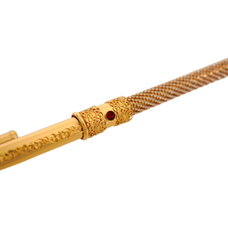 Swarovski crystal encrusted 24K gold plated handmade Italian luxury walking cane angle view