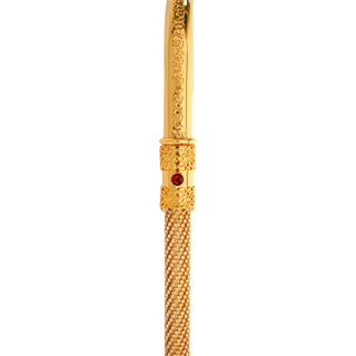 Swarovski crystal encrusted 24K gold plated handmade Italian luxury walking cane handle detail