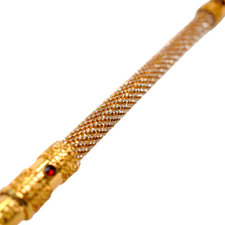 Swarovski crystal encrusted 24K gold plated handmade Italian luxury walking cane detail