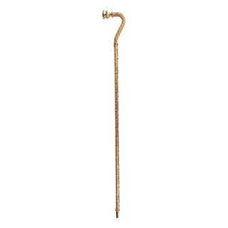 Crystal encrusted crook handle 24K gold plated Italian luxury walking cane side view