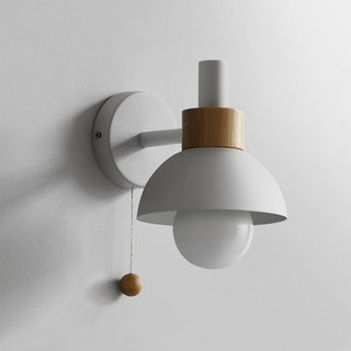 Modern colorful single head iron wall sconce detail — bedroom