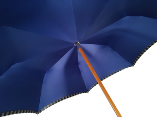 Men's double canopy blue striped wind resistant luxury Italian umbrella back