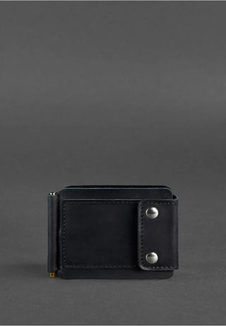 slim leather wallet haven money clip card slots men's premium accessory side view