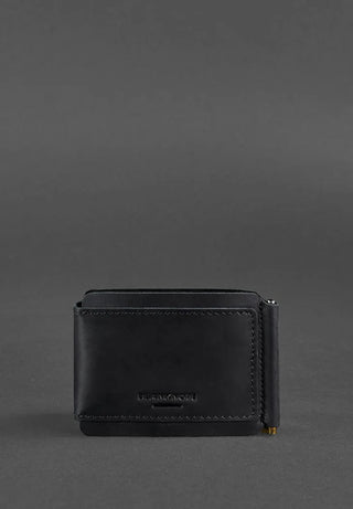 vintage leather wallet haven slim money clip card holder secure men's angle view