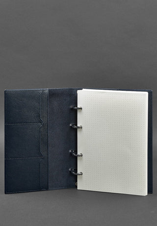 leather bound notebook a5 soft cover journal premium paper interchangeable refill side view