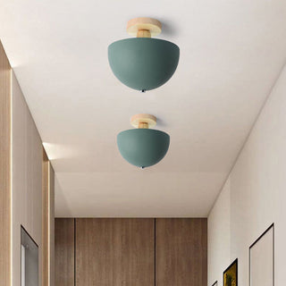 Scandinavian matte ceiling light – round minimalist close-up