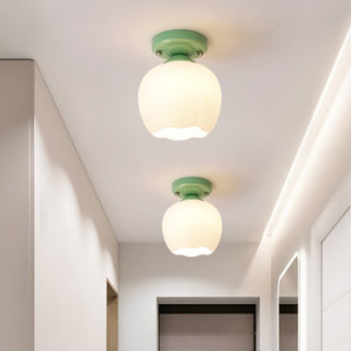 Glass metal mini pumpkin ceiling lamp, modern hallway bedroom