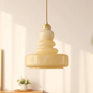 Milk glass gourd pendant — modern E27 hanging ceiling fixture