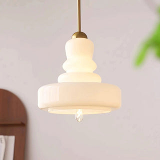 Pendentif gourde colorée – Suspension Bauhaus avec finition verre et laiton