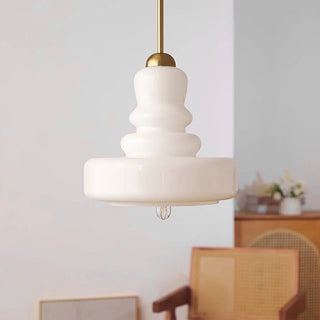 Pendentif gourde colorée – Suspension Bauhaus avec finition verre et laiton